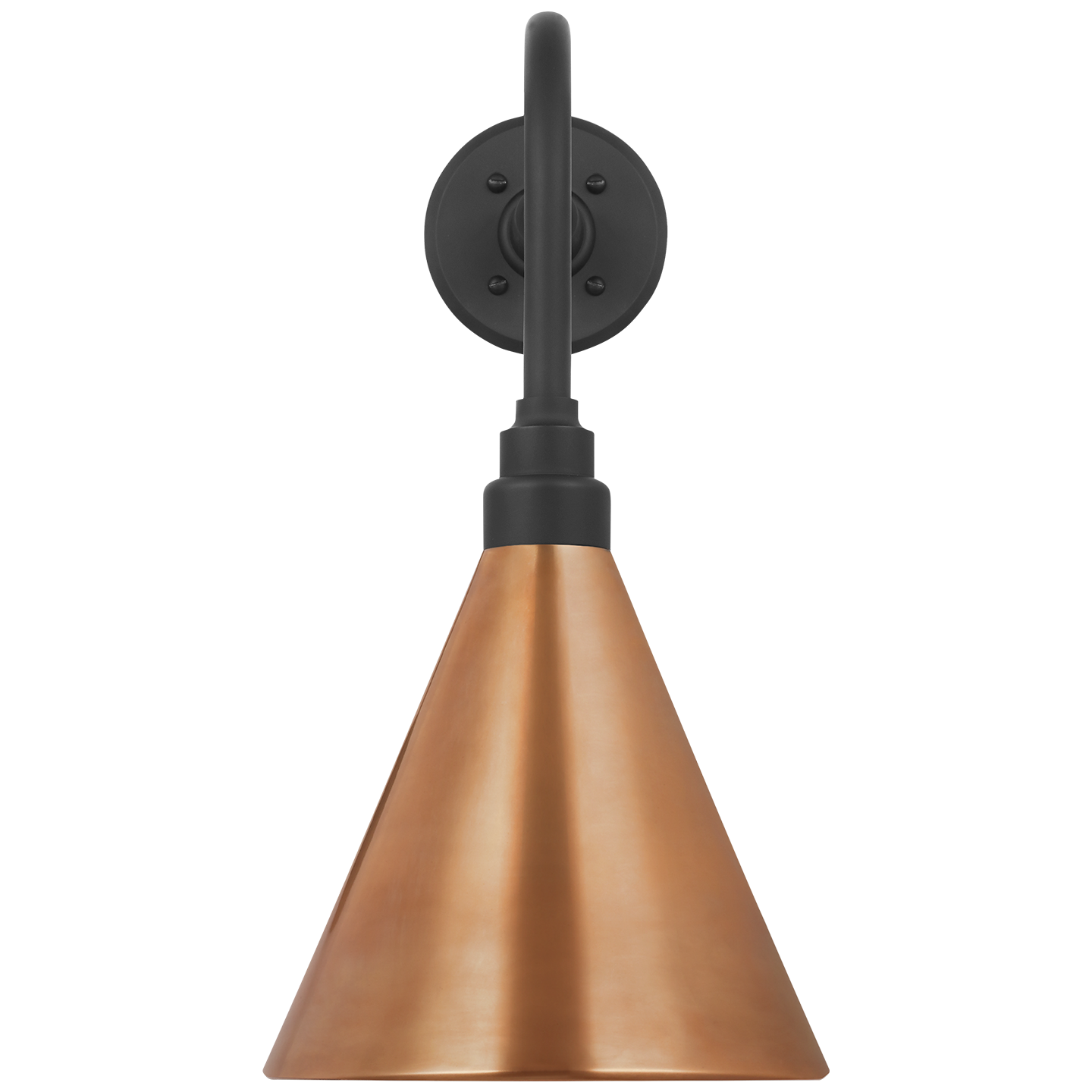 Academy 20" Rex Barn Light | Matte Black | 9 | 9" Soft Copper Conical Savannah Shade