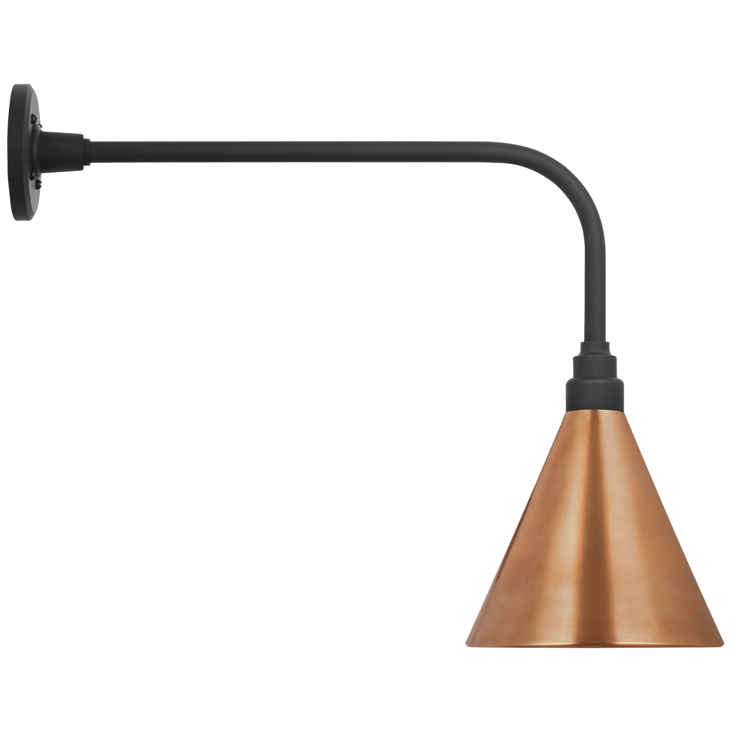 Academy 20" Rex Barn Light | Matte Black | 9 | 9" Soft Copper Conical Savannah Shade