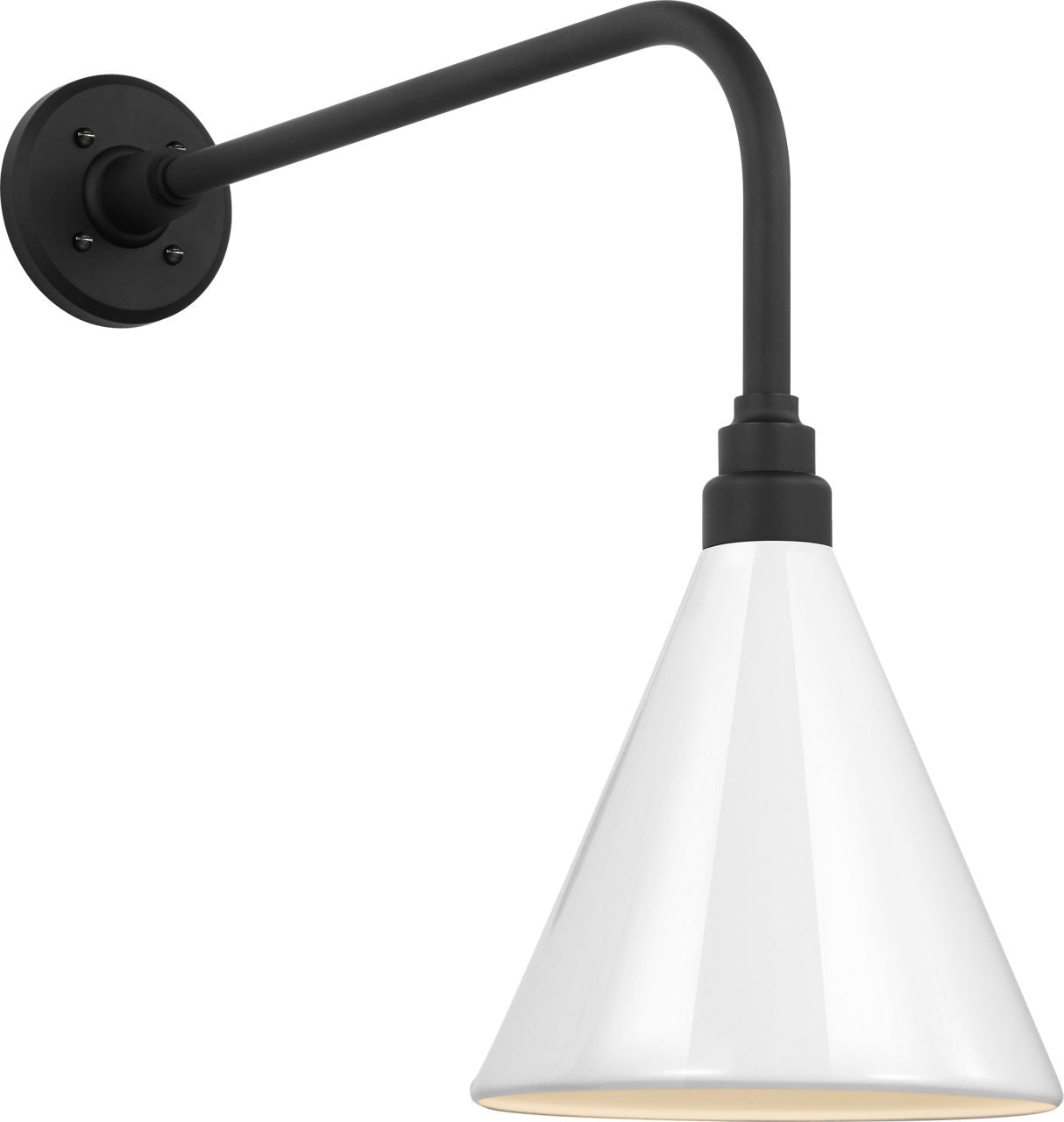 Academy 20" Rex Barn Light | Matte Black | 9 | 9" White Conical Savannah Shade