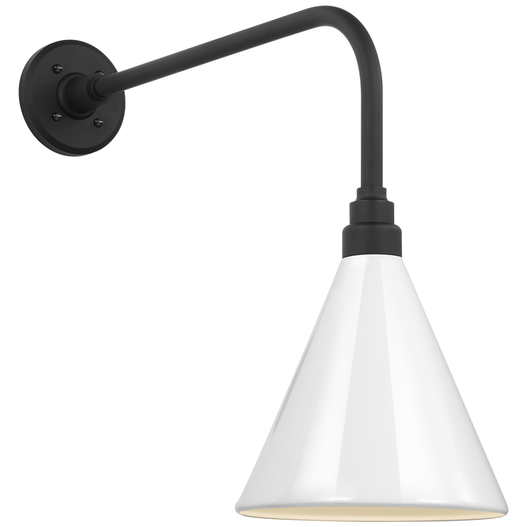 Academy 20" Rex Barn Light | Matte Black | 9 | 9" White Conical Savannah Shade