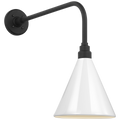 Academy 20" Rex Barn Light | Matte Black | 9 | 9" White Conical Savannah Shade