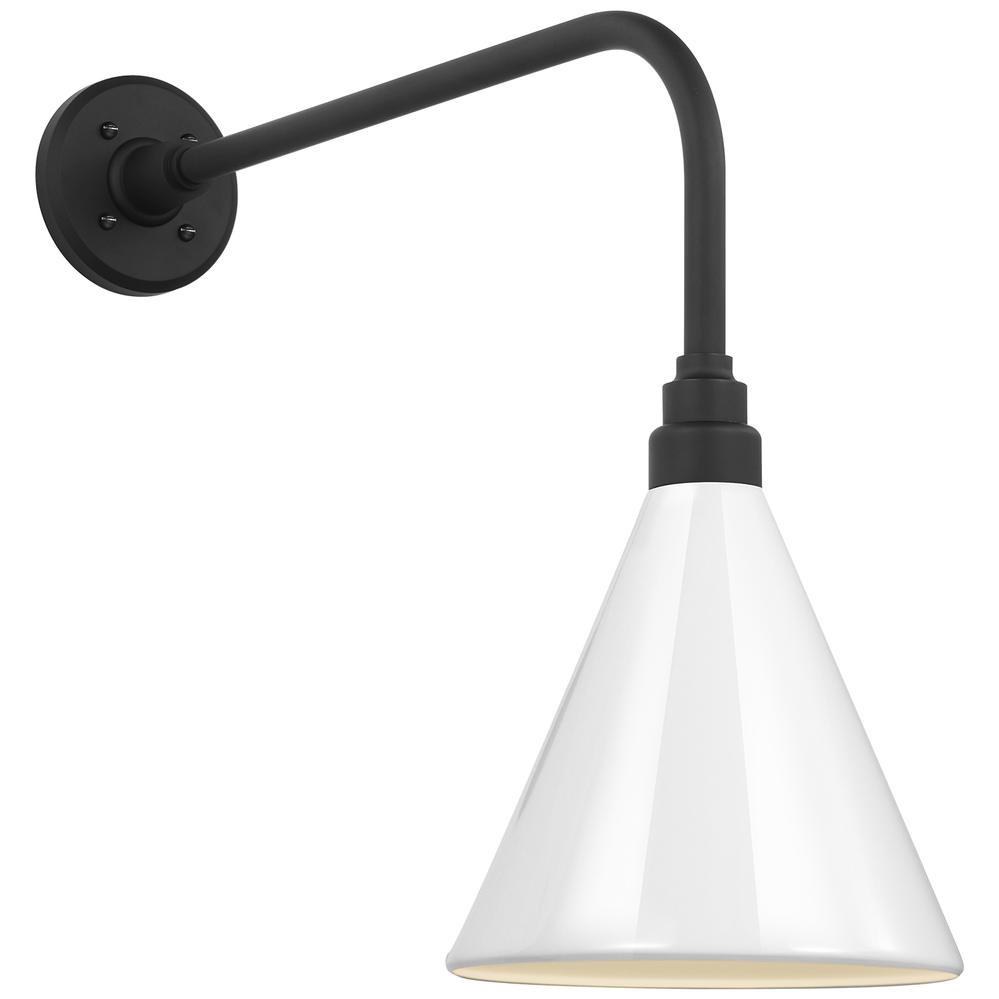 Academy 20" Rex Barn Light | Matte Black | 9 | 9" White Conical Savannah Shade
