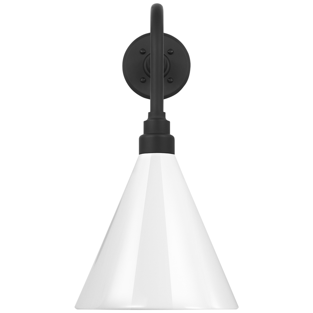 Academy 20" Rex Barn Light | Matte Black | 9 | 9" White Conical Savannah Shade