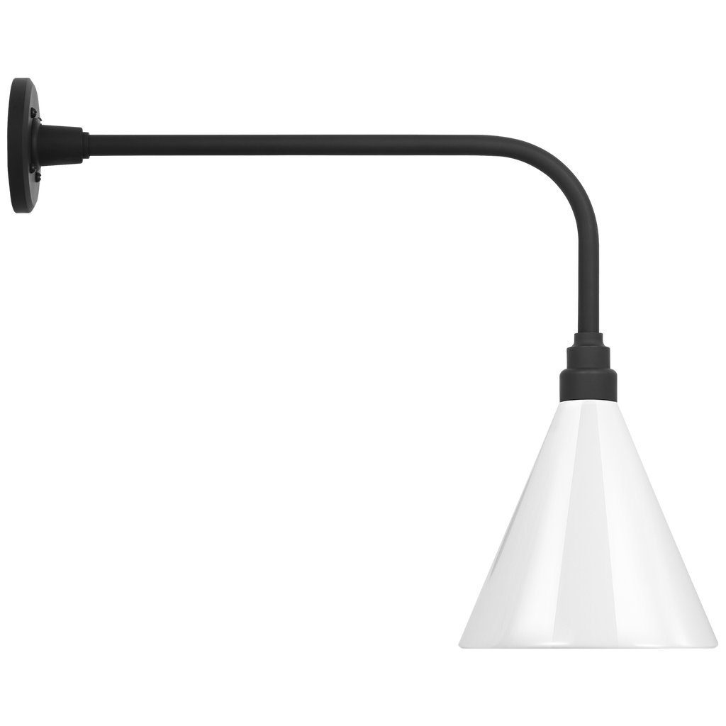 Academy 20" Rex Barn Light | Matte Black | 9 | 9" White Conical Savannah Shade