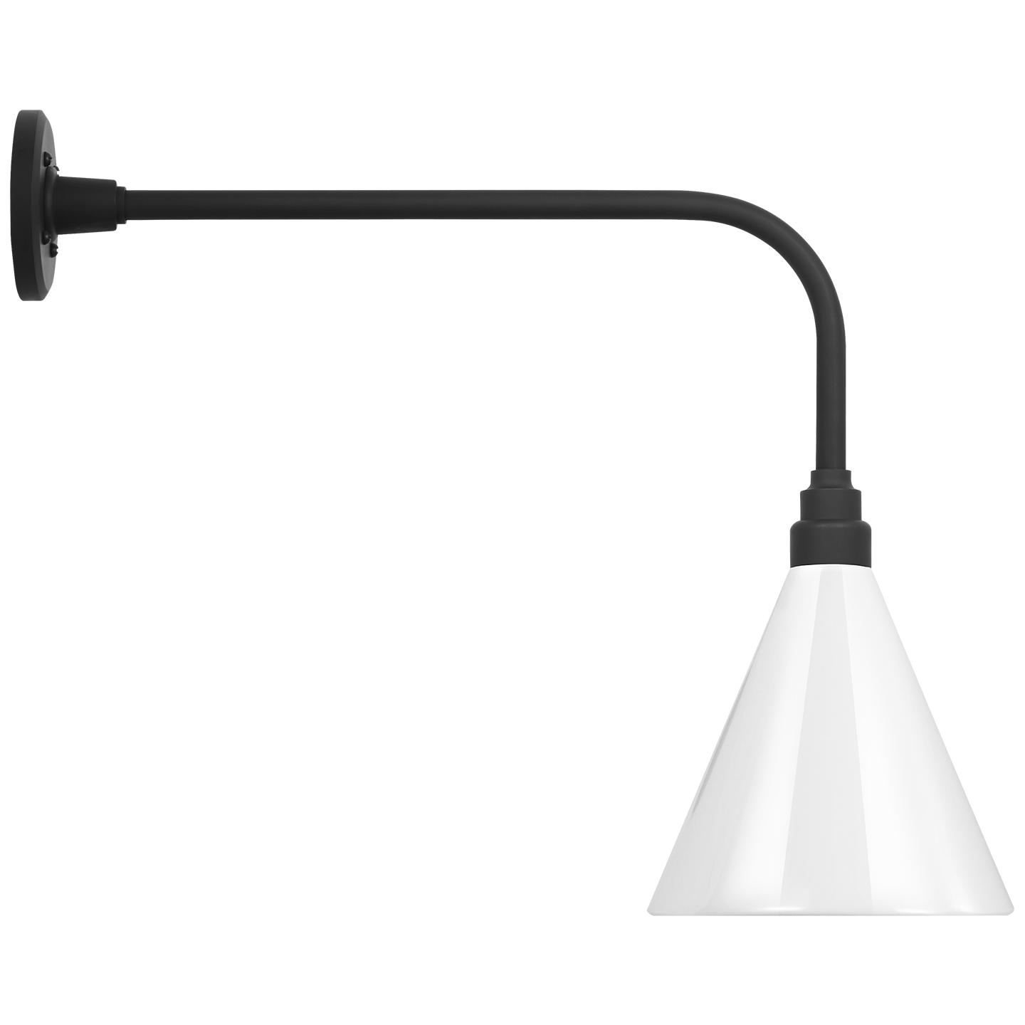 Academy 20" Rex Barn Light | Matte Black | 9 | 9" White Conical Savannah Shade