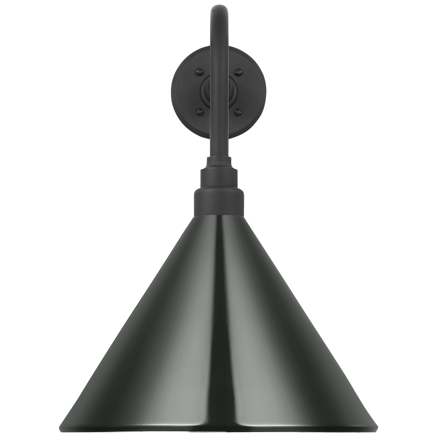 Academy 20" Rex Barn Light | Matte Black | 12.5 | 12.5" Green Conical Savannah Shade