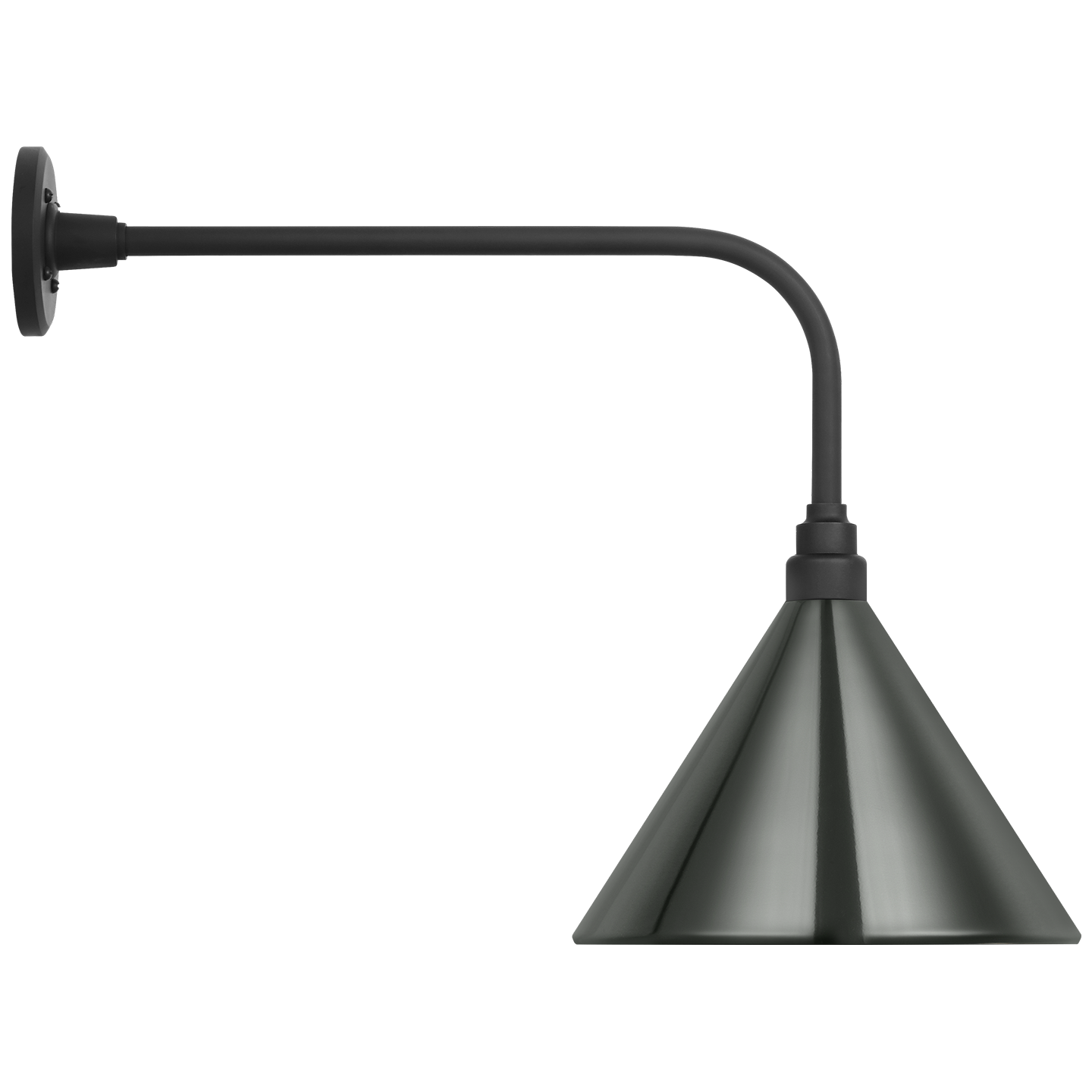 Academy 20" Rex Barn Light | Matte Black | 12.5 | 12.5" Green Conical Savannah Shade