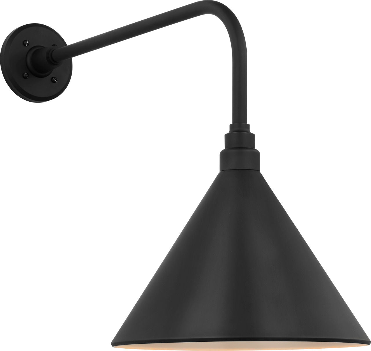 Academy 20" Rex Barn Light | Matte Black | 12.5 | 12.5" Matte Black Conical Savannah Shade