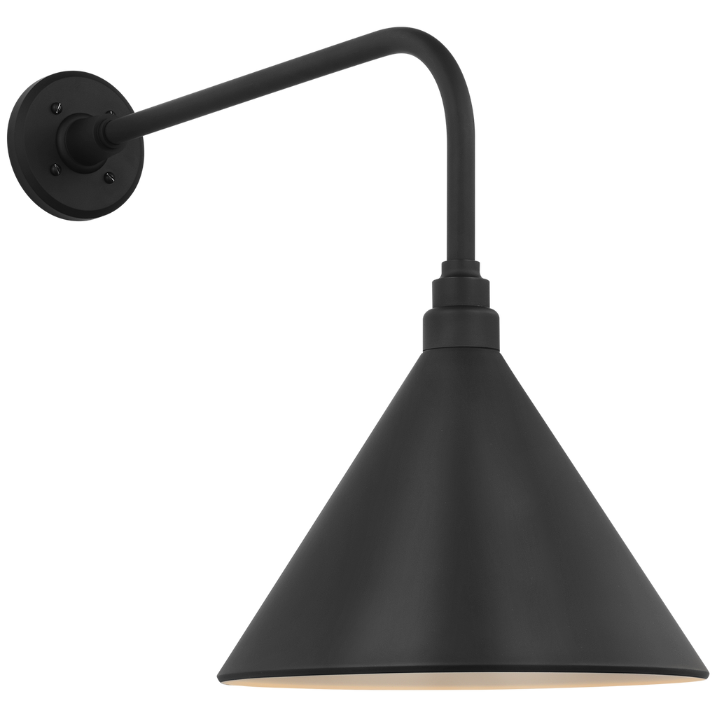 Academy 20" Rex Barn Light | Matte Black | 12.5 | 12.5" Matte Black Conical Savannah Shade