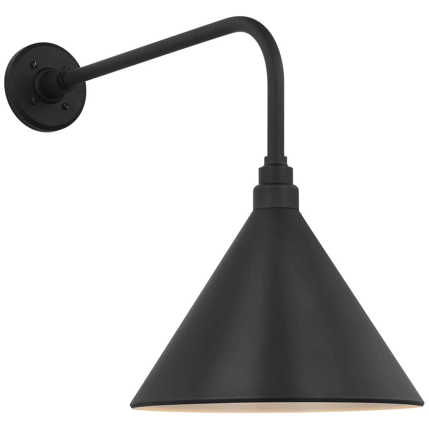 Academy 20" Rex Barn Light | Matte Black | 12.5 | 12.5" Matte Black Conical Savannah Shade