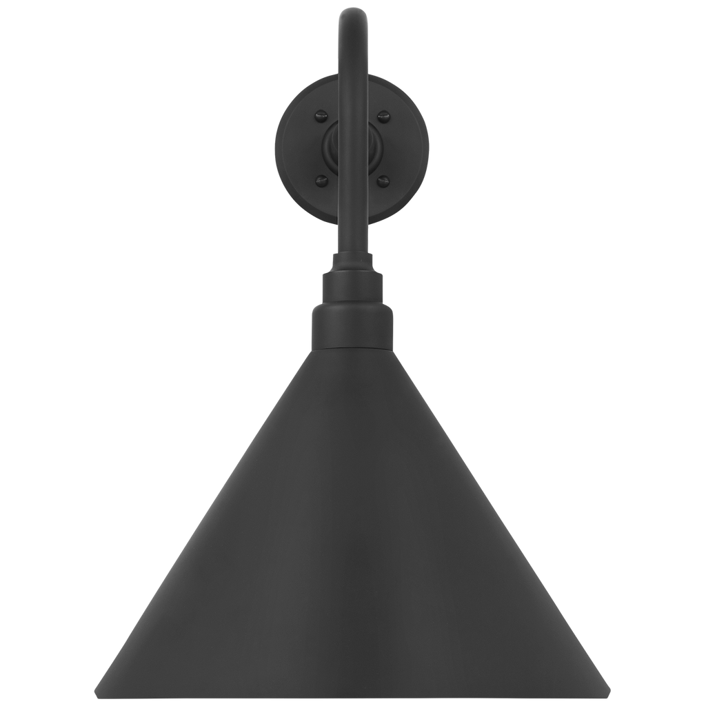 Academy 20" Rex Barn Light | Matte Black | 12.5 | 12.5" Matte Black Conical Savannah Shade