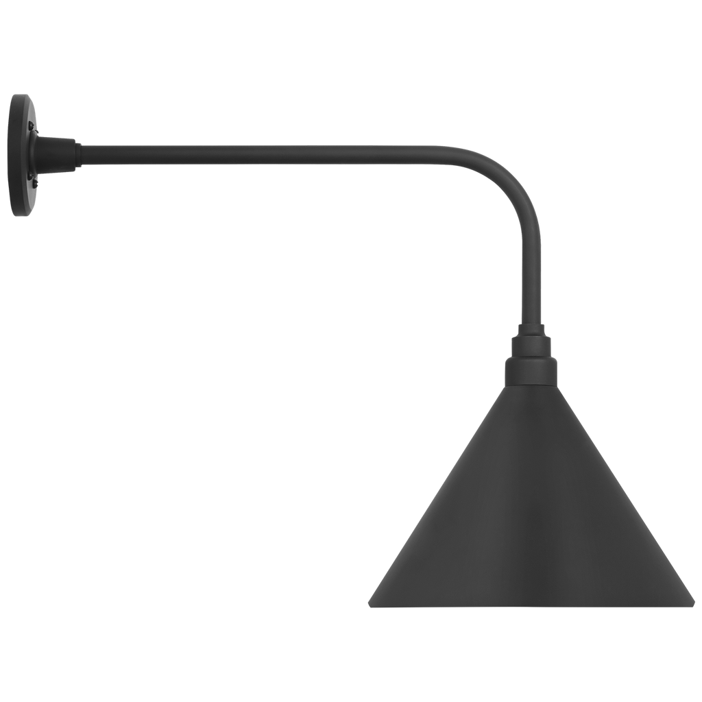 Academy 20" Rex Barn Light | Matte Black | 12.5 | 12.5" Matte Black Conical Savannah Shade