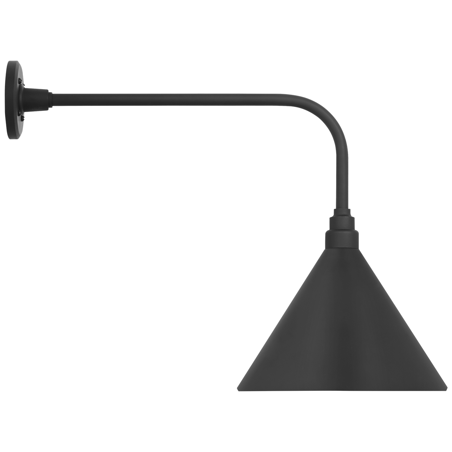 Academy 20" Rex Barn Light | Matte Black | 12.5 | 12.5" Matte Black Conical Savannah Shade
