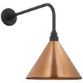 Academy 20" Rex Barn Light | Matte Black | 12.5 | 12.5" Soft Copper Conical Savannah Shade