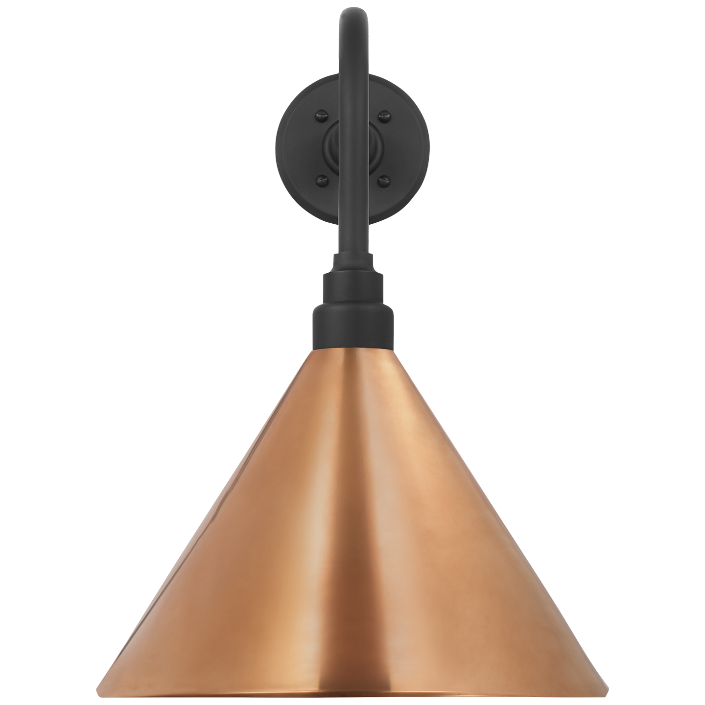 Academy 20" Rex Barn Light | Matte Black | 12.5 | 12.5" Soft Copper Conical Savannah Shade