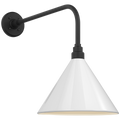 Academy 20" Rex Barn Light | Matte Black | 12.5 | 12.5" White Conical Savannah Shade