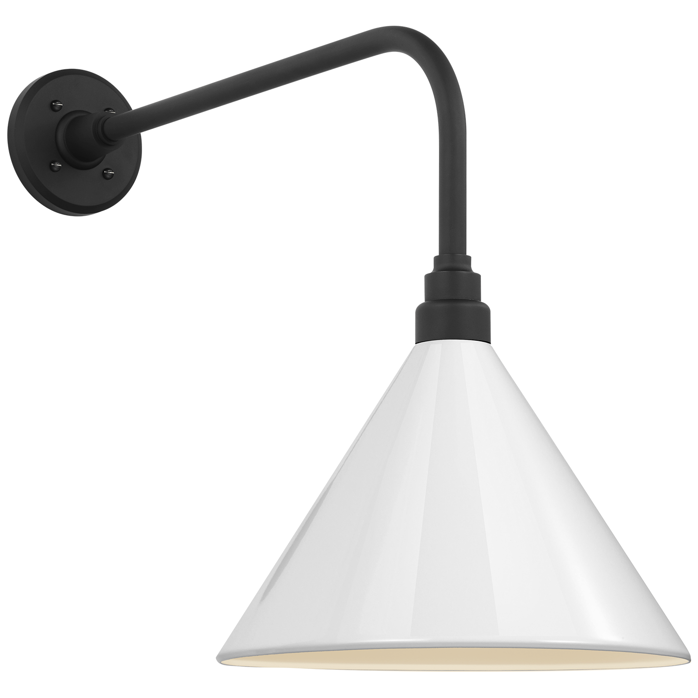 Academy 20" Rex Barn Light | Matte Black | 12.5 | 12.5" White Conical Savannah Shade