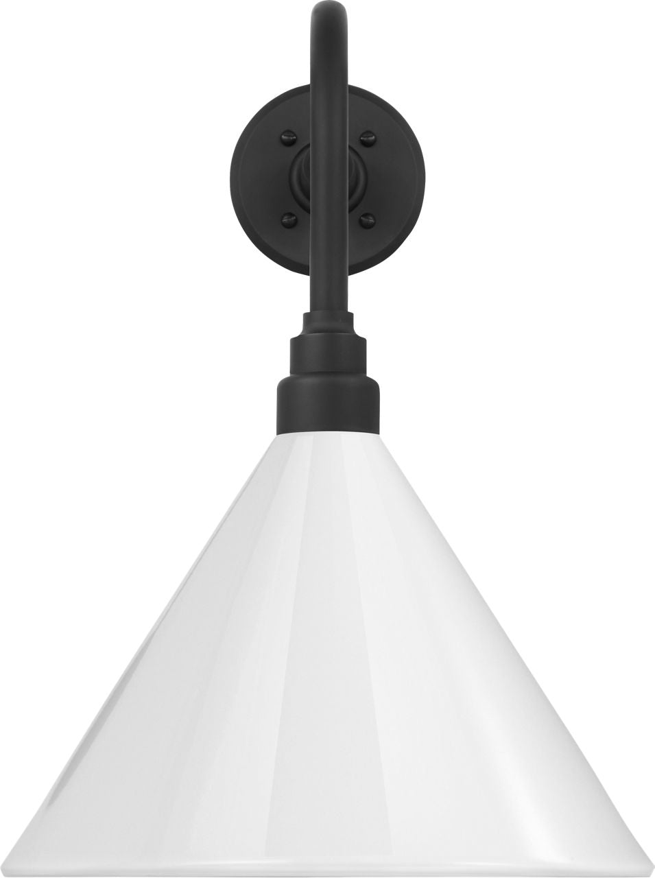 Academy 20" Rex Barn Light | Matte Black | 12.5 | 12.5" White Conical Savannah Shade