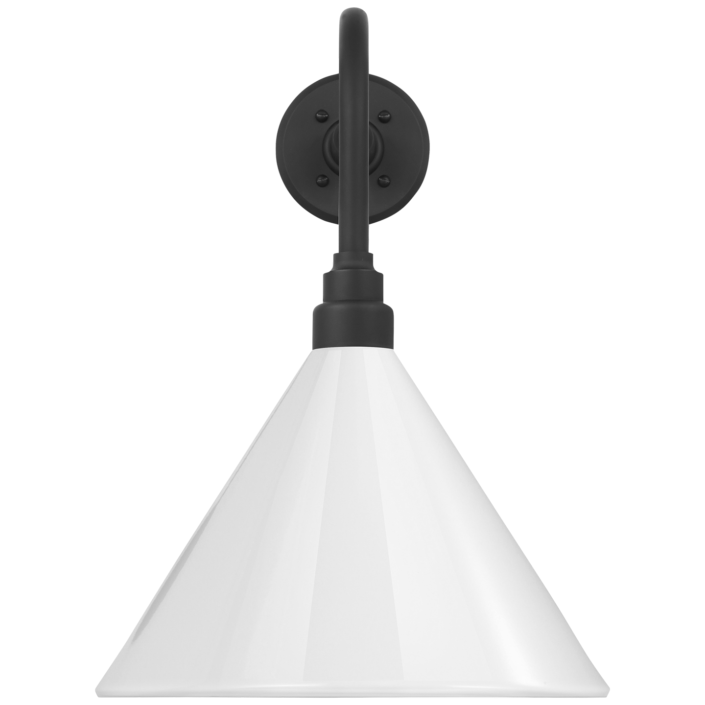 Academy 20" Rex Barn Light | Matte Black | 12.5 | 12.5" White Conical Savannah Shade