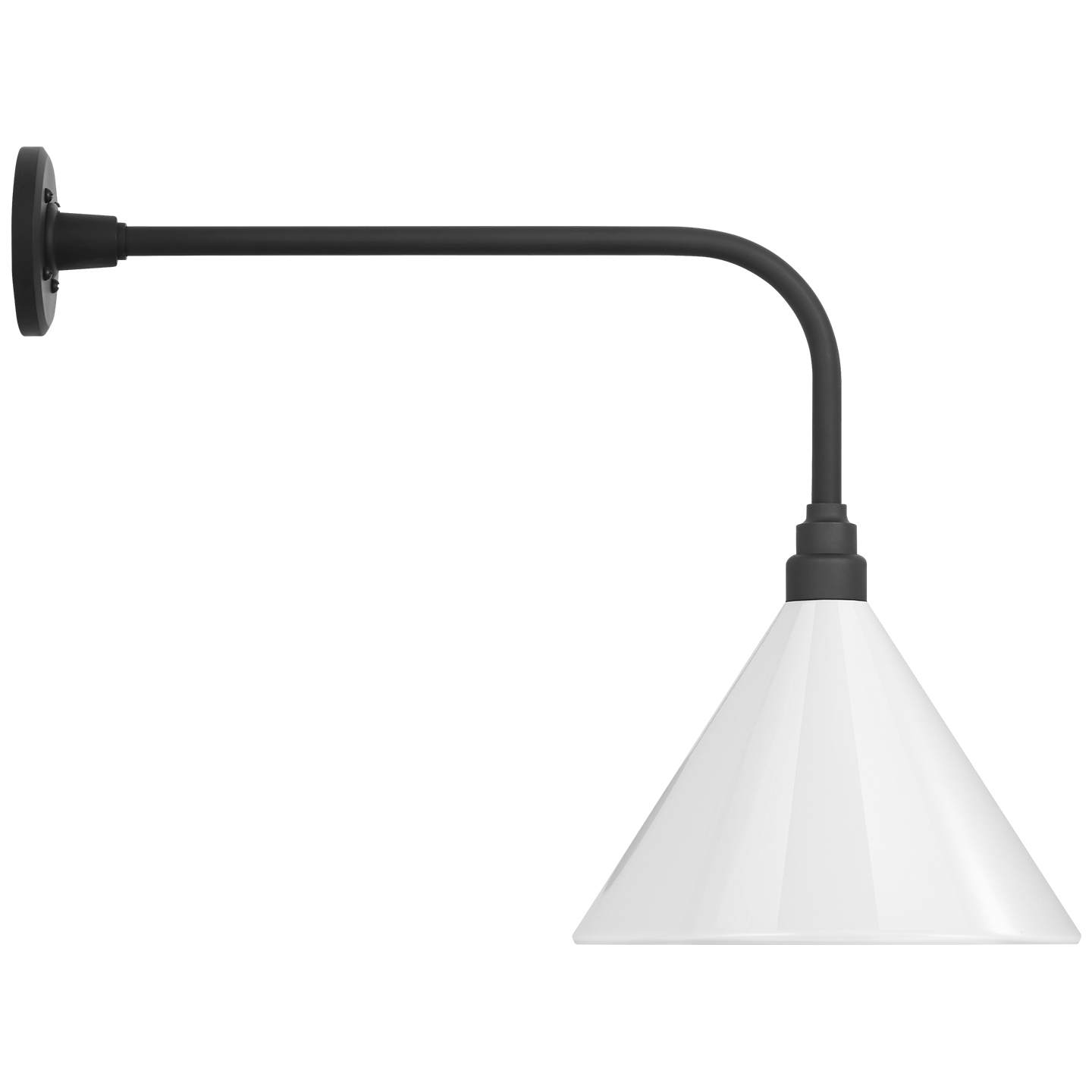 Academy 20" Rex Barn Light | Matte Black | 12.5 | 12.5" White Conical Savannah Shade
