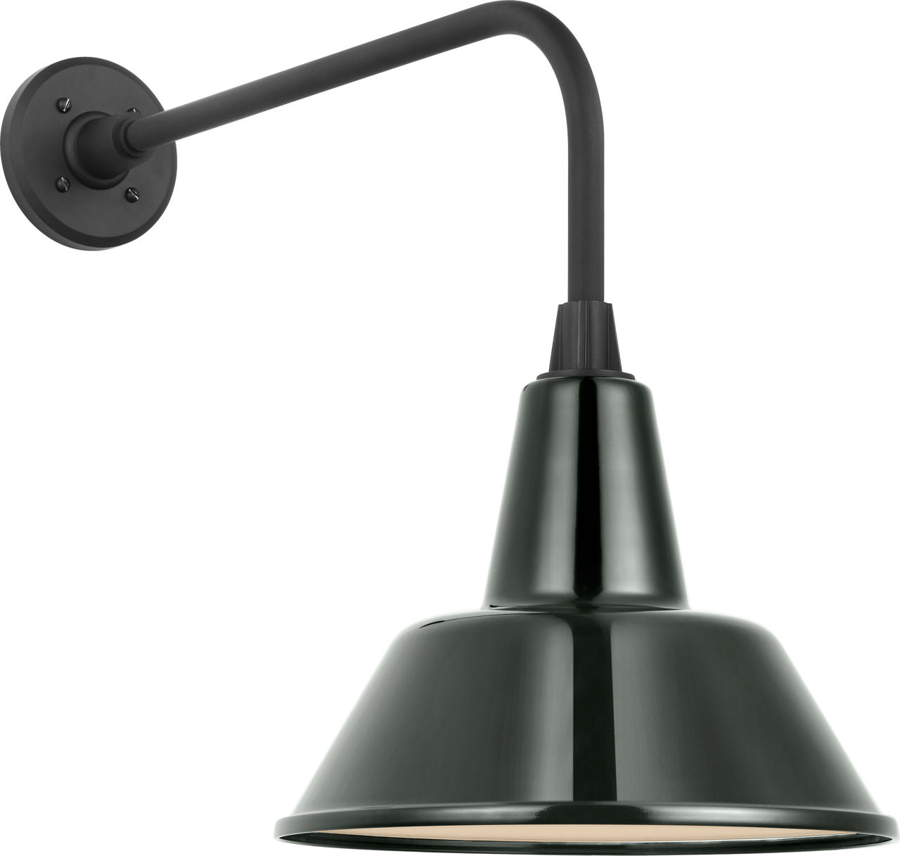 Academy 20" Rex Barn Light | Matte Black | 12.5 | 12.5" Green Bowers Shade