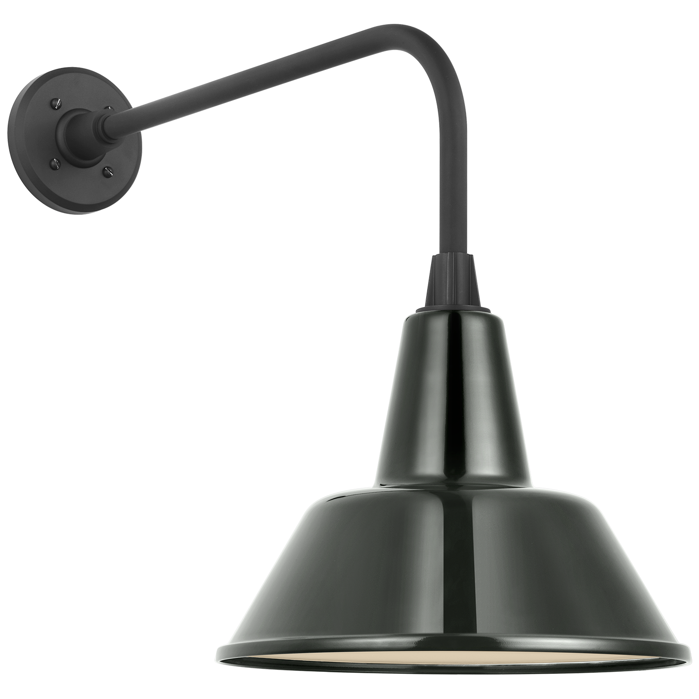 Academy 20" Rex Barn Light | Matte Black | 12.5 | 12.5" Green Bowers Shade