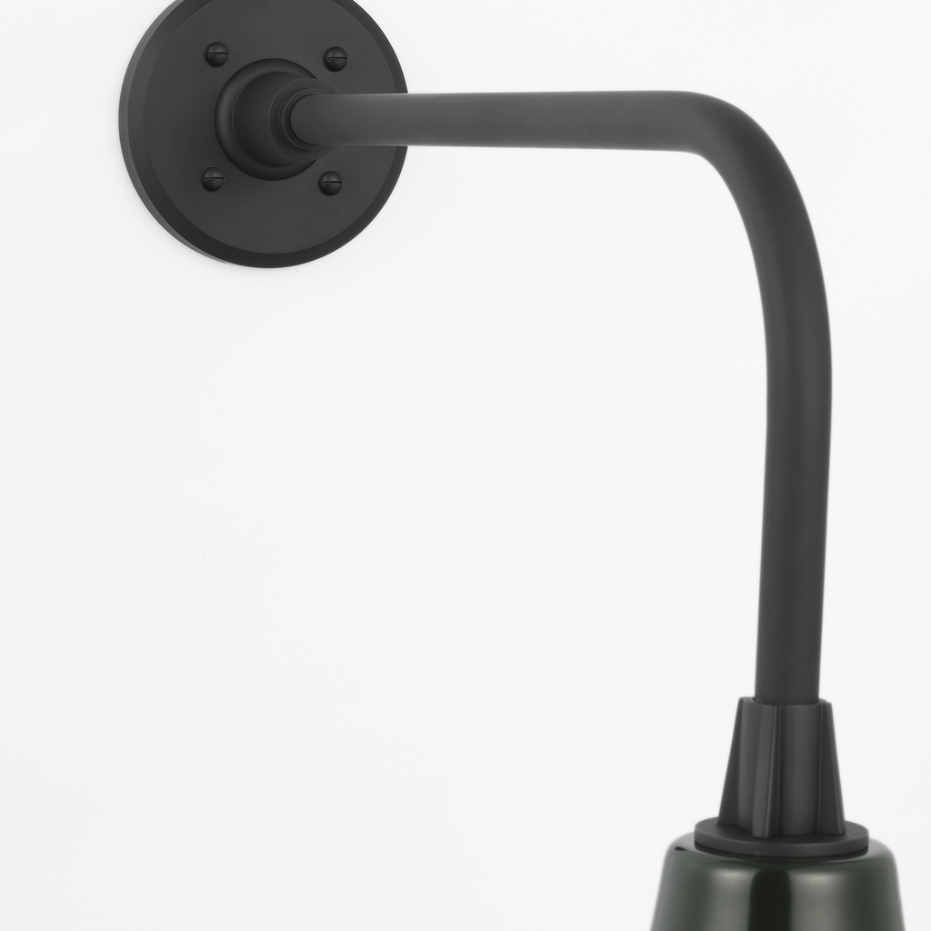 Academy 20" Rex Barn Light | Matte Black | 12.5 | 12.5" Green Bowers Shade