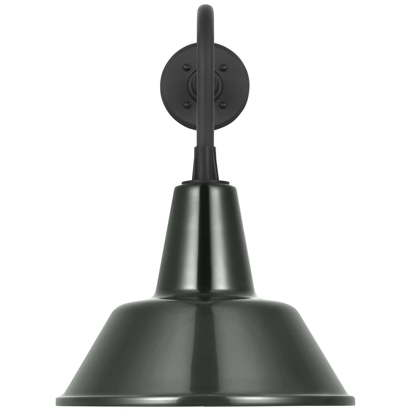 Academy 20" Rex Barn Light | Matte Black | 12.5 | 12.5" Green Bowers Shade