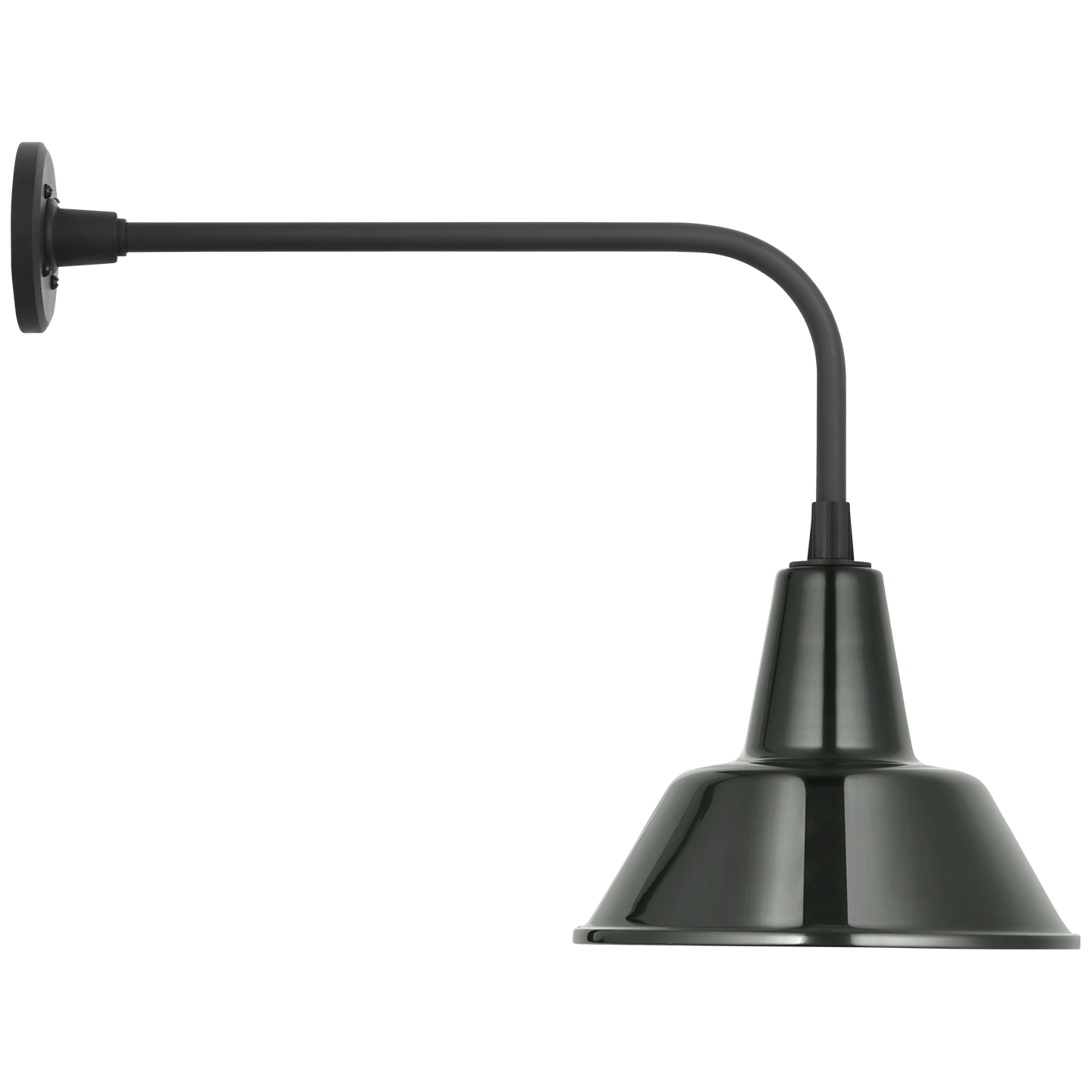Academy 20" Rex Barn Light | Matte Black | 12.5 | 12.5" Green Bowers Shade