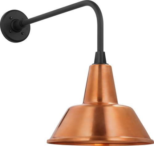 Academy 20" Rex Barn Light | Matte Black | 12.5 | 12.5" Soft Copper Bowers Shade