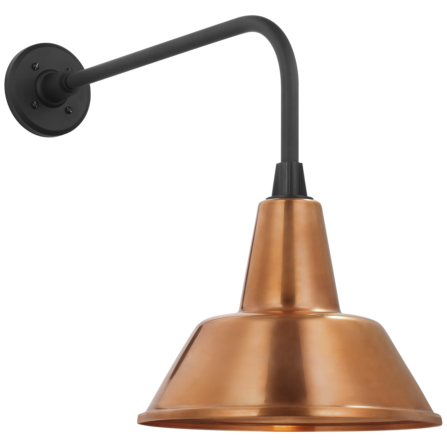 Academy 20" Rex Barn Light | Matte Black | 12.5 | 12.5" Soft Copper Bowers Shade