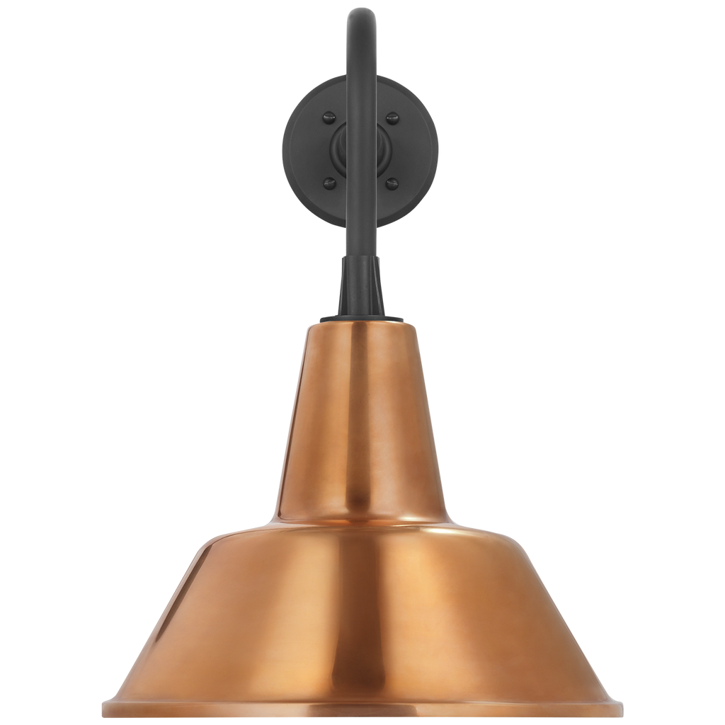 Academy 20" Rex Barn Light | Matte Black | 12.5 | 12.5" Soft Copper Bowers Shade
