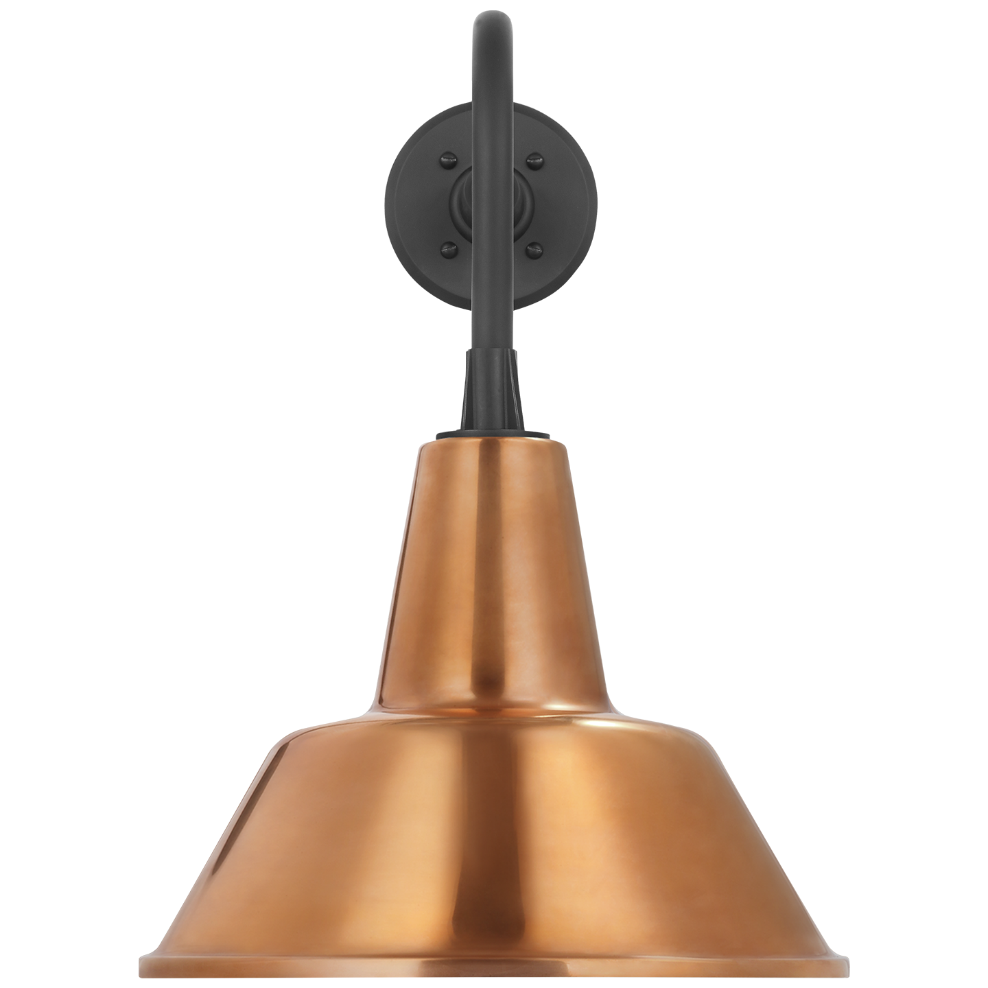 Academy 20" Rex Barn Light | Matte Black | 12.5 | 12.5" Soft Copper Bowers Shade