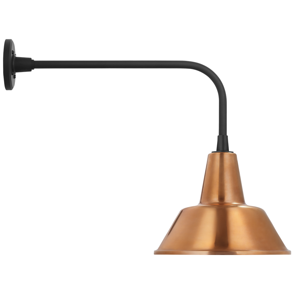 Academy 20" Rex Barn Light | Matte Black | 12.5 | 12.5" Soft Copper Bowers Shade