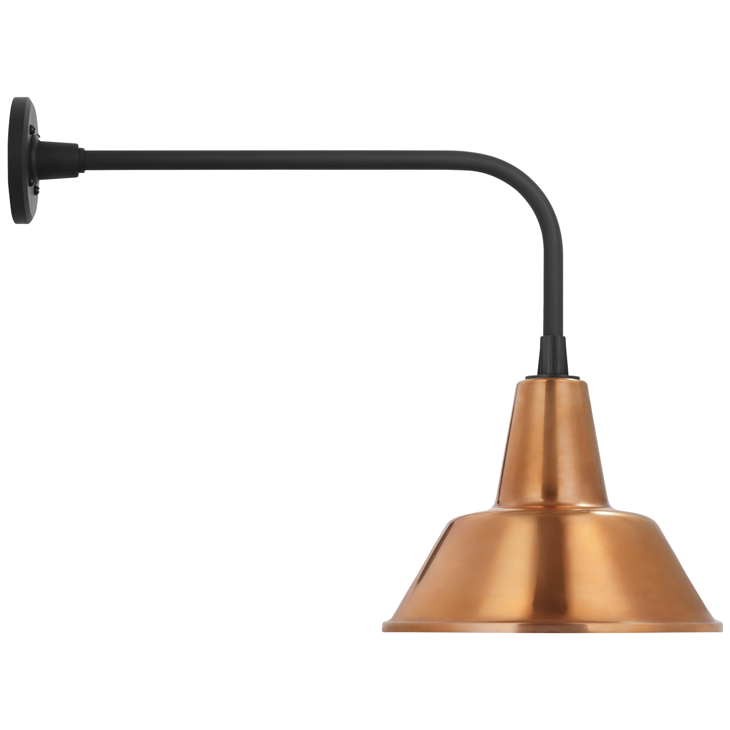 Academy 20" Rex Barn Light | Matte Black | 12.5 | 12.5" Soft Copper Bowers Shade
