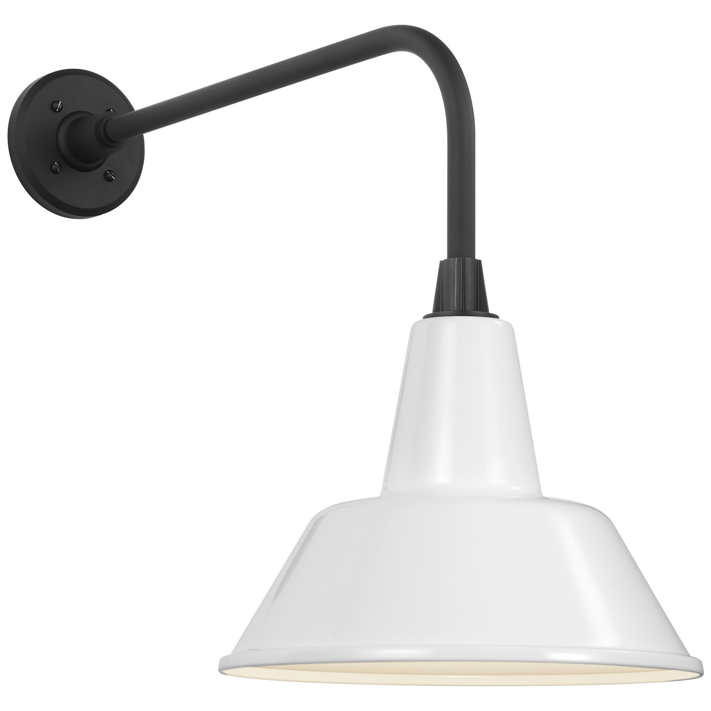 Academy 20" Rex Barn Light | Matte Black | 12.5 | 12.5" White Bowers Shade
