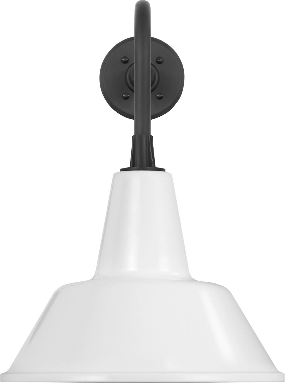 Academy 20" Rex Barn Light | Matte Black | 12.5 | 12.5" White Bowers Shade