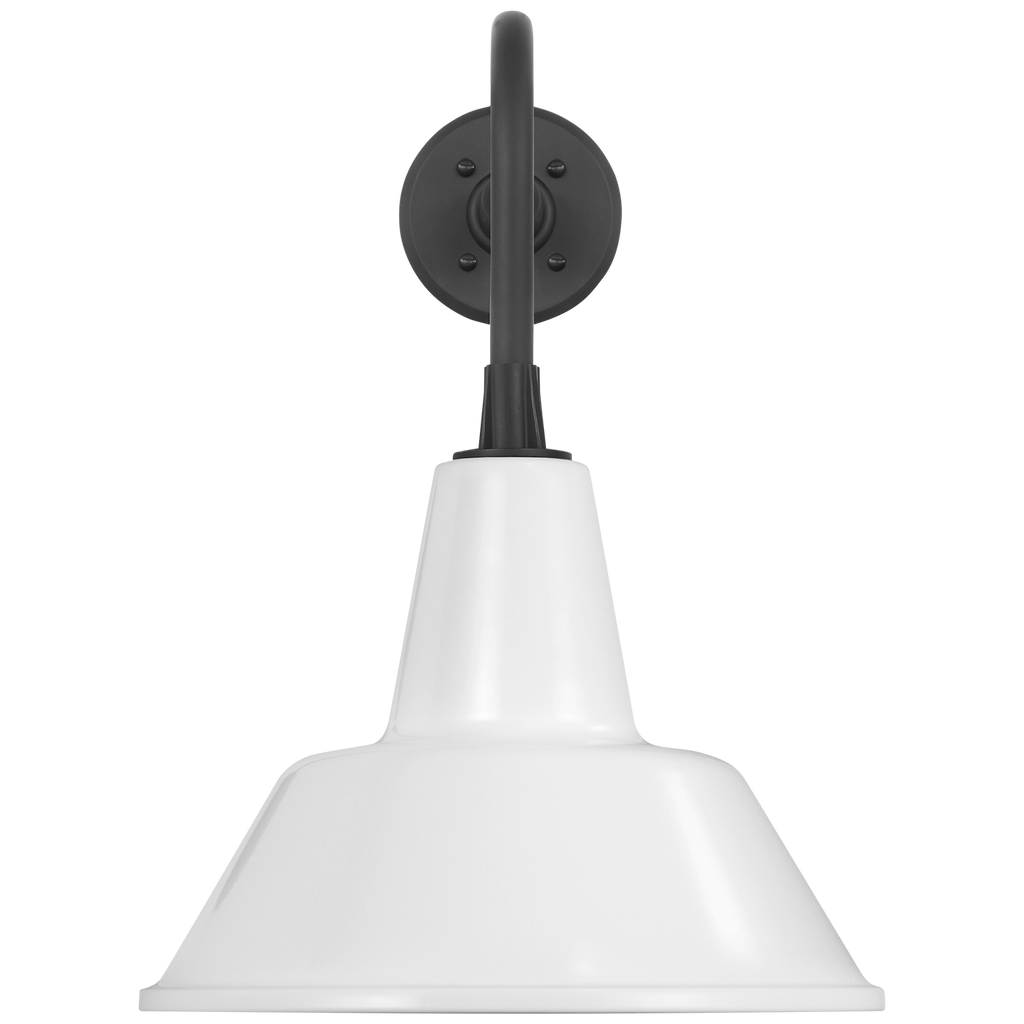 Academy 20" Rex Barn Light | Matte Black | 12.5 | 12.5" White Bowers Shade