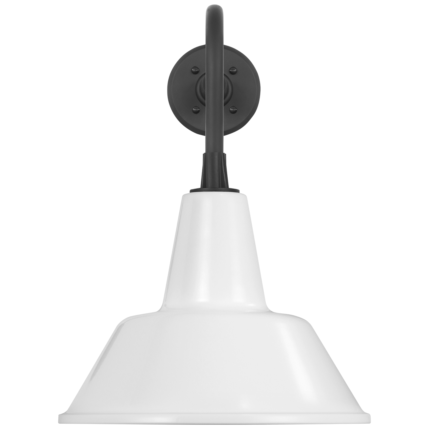 Academy 20" Rex Barn Light | Matte Black | 12.5 | 12.5" White Bowers Shade