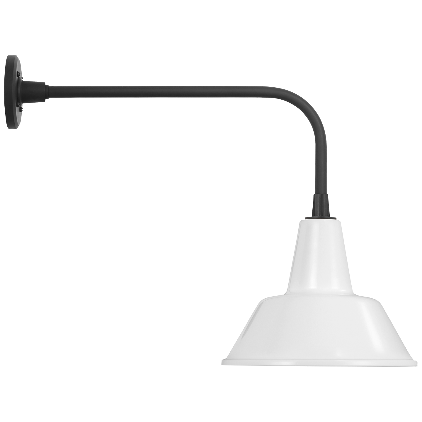 Academy 20" Rex Barn Light | Matte Black | 12.5 | 12.5" White Bowers Shade