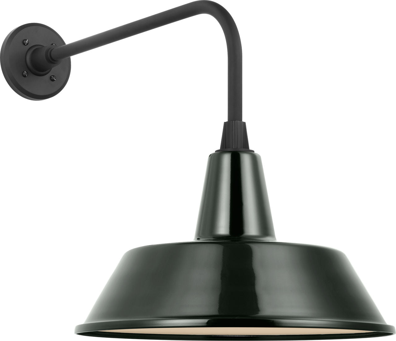 Academy 20" Rex Barn Light | Matte Black | 16 | 16" Green Bowers Shade