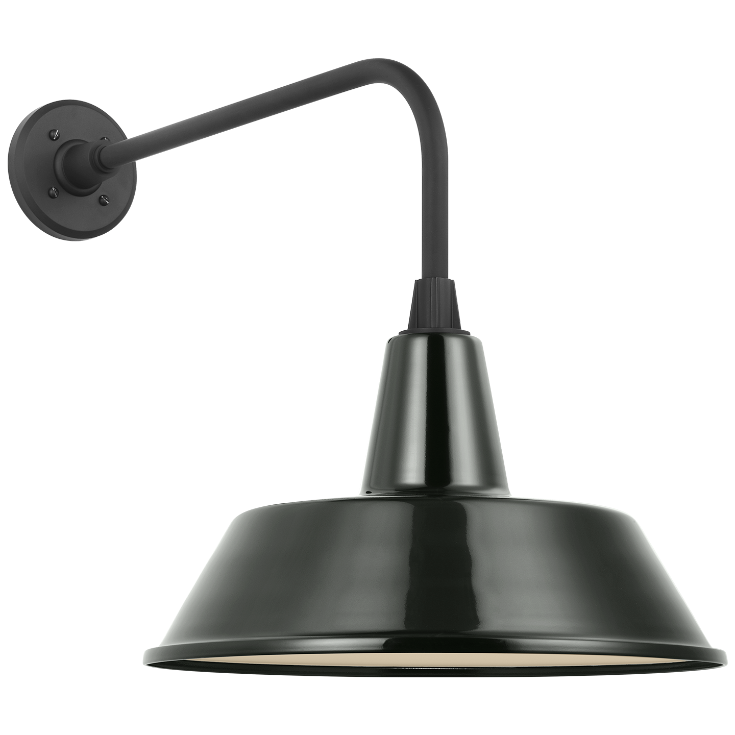 Academy 20" Rex Barn Light | Matte Black | 16 | 16" Green Bowers Shade