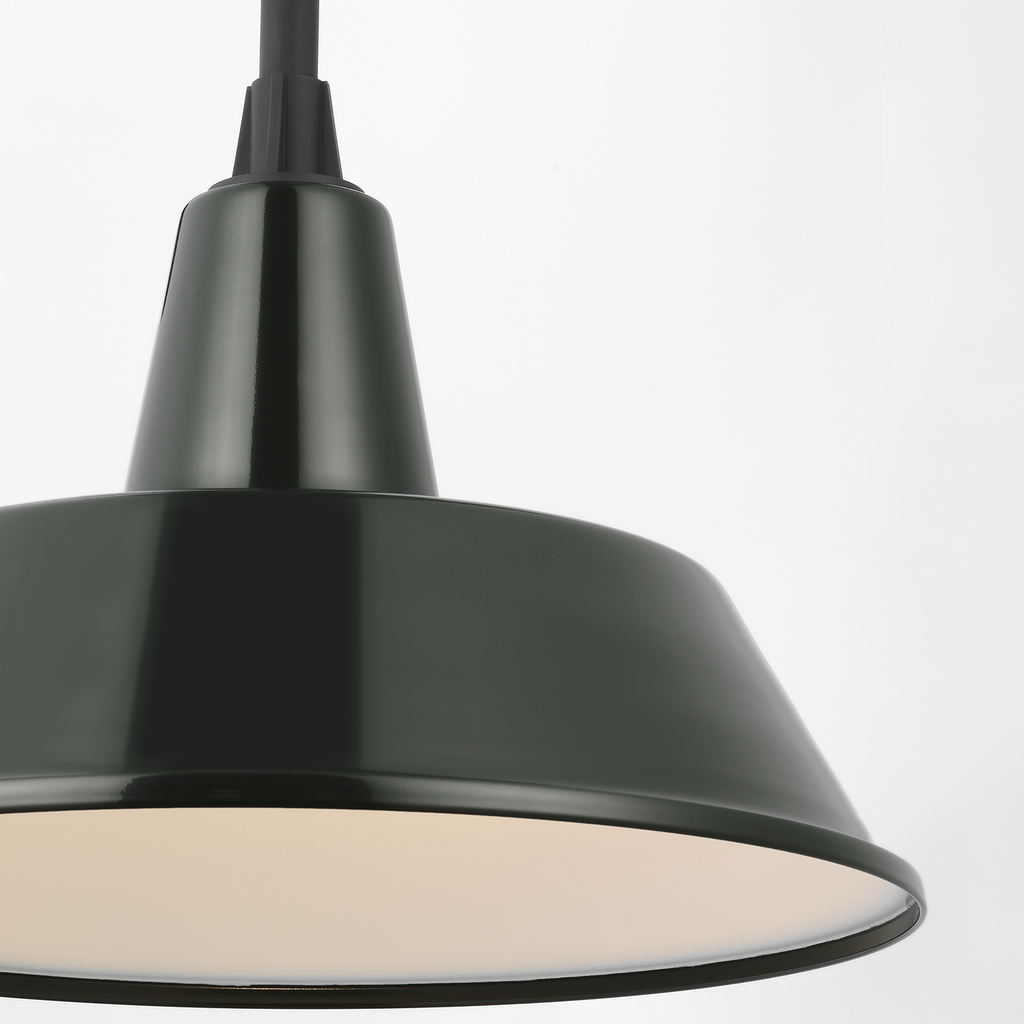 Academy 20" Rex Barn Light | Matte Black | 16 | 16" Green Bowers Shade
