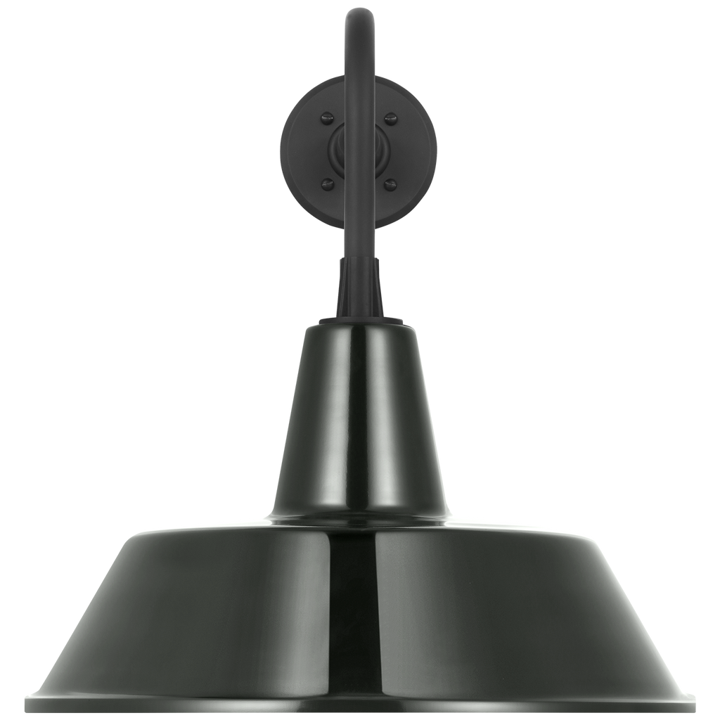 Academy 20" Rex Barn Light | Matte Black | 16 | 16" Green Bowers Shade