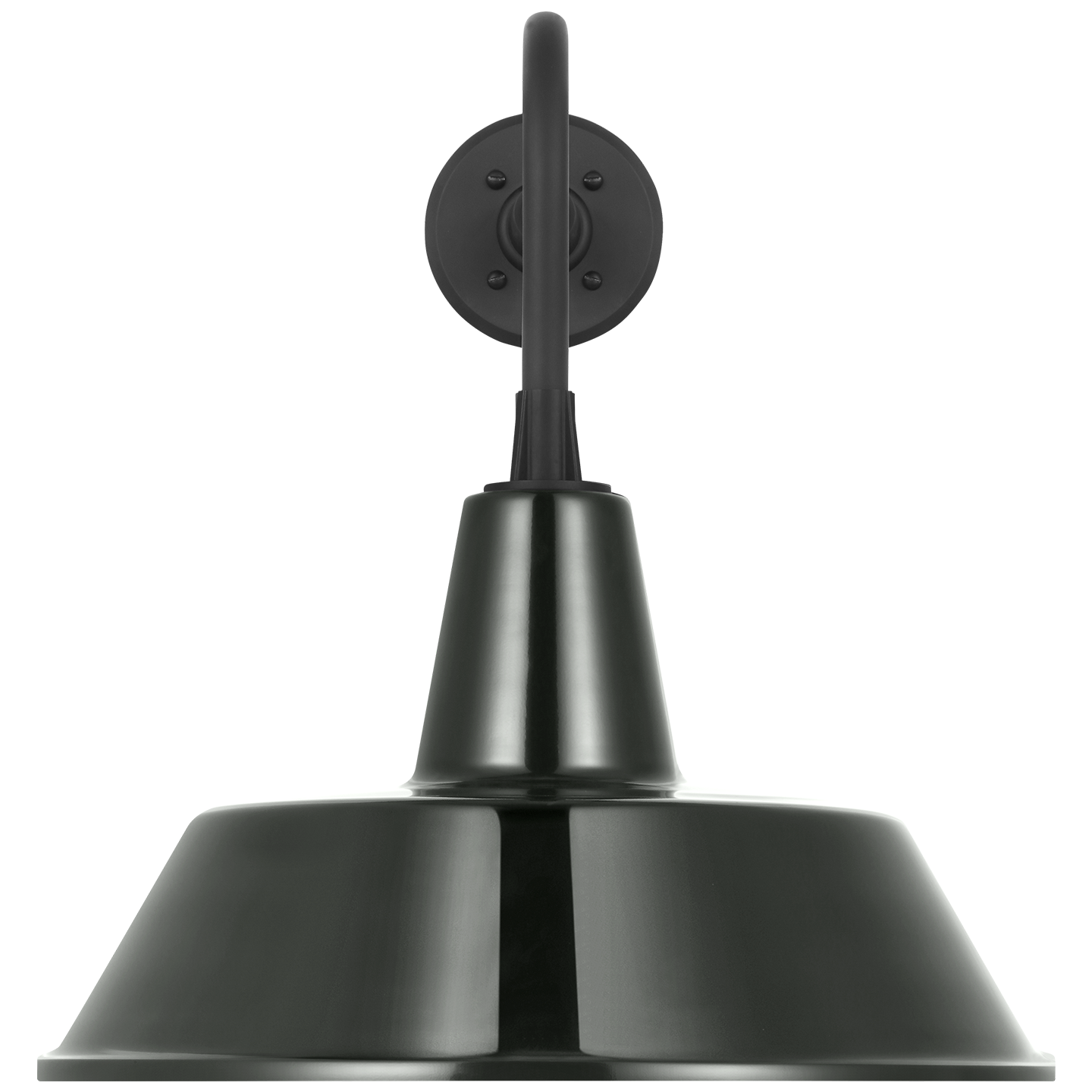 Academy 20" Rex Barn Light | Matte Black | 16 | 16" Green Bowers Shade
