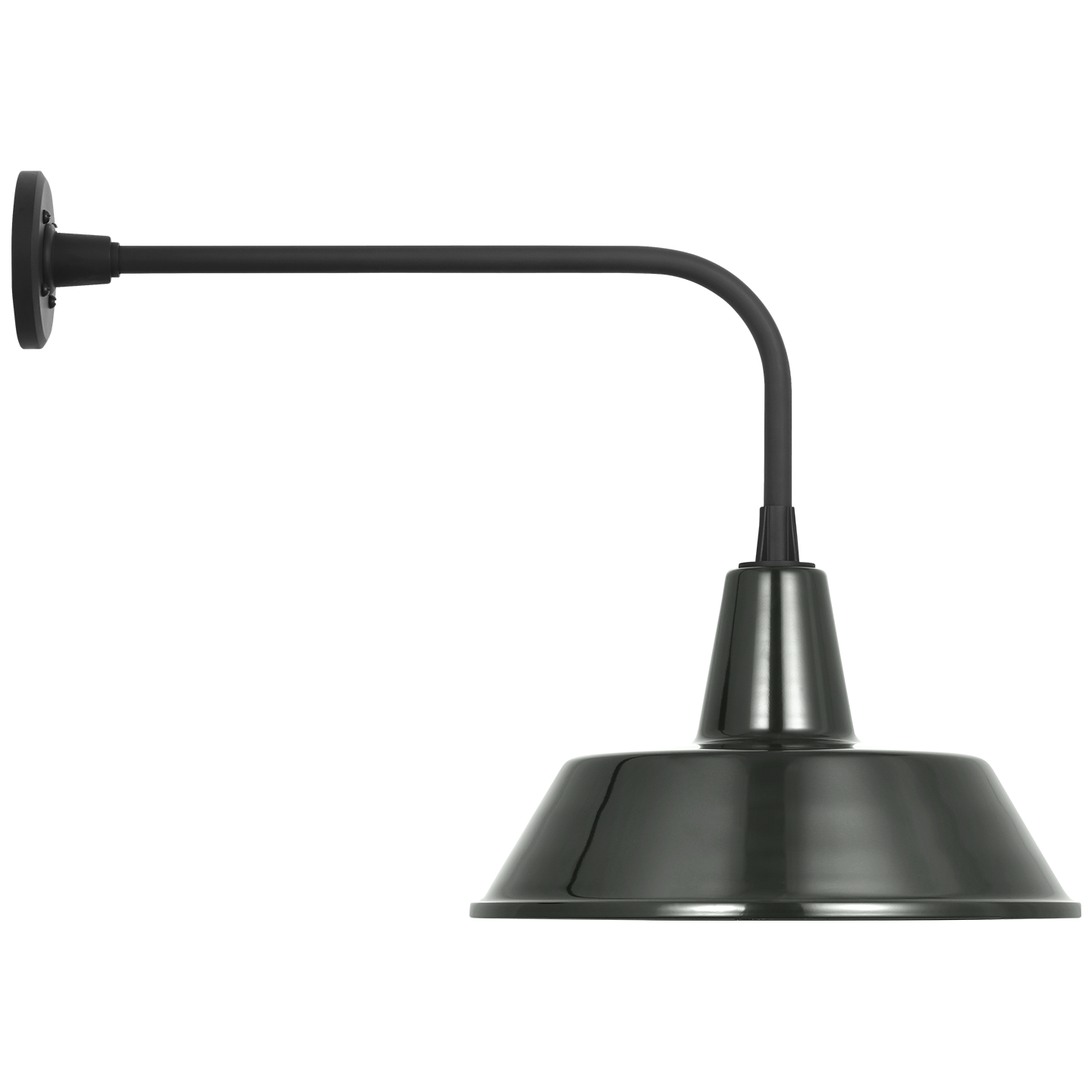 Academy 20" Rex Barn Light | Matte Black | 16 | 16" Green Bowers Shade