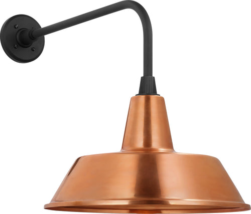 Academy 20" Rex Barn Light | Matte Black | 16 | 16" Soft Copper Bowers Shade