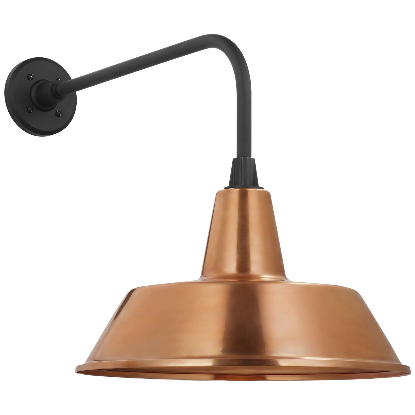 Academy 20" Rex Barn Light | Matte Black | 16 | 16" Soft Copper Bowers Shade