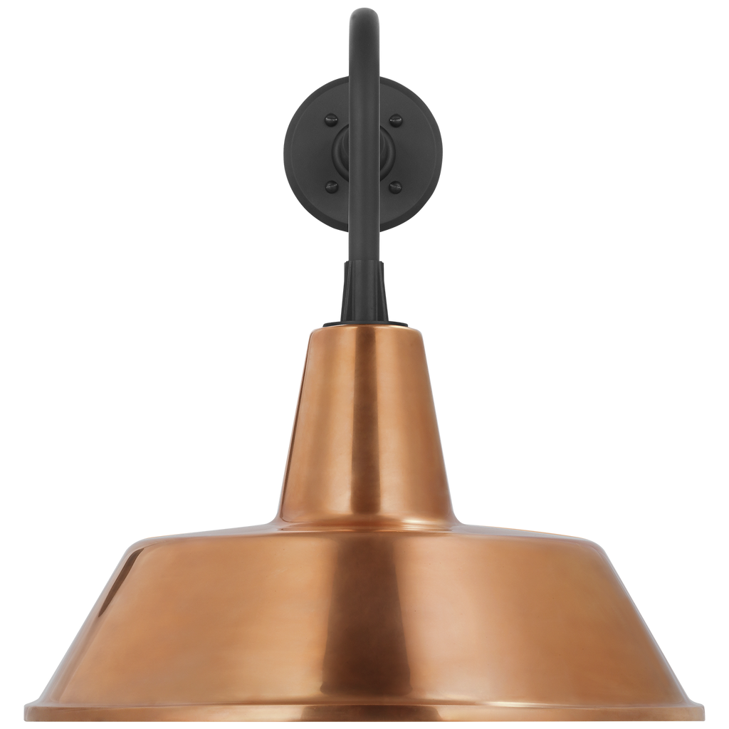Academy 20" Rex Barn Light | Matte Black | 16 | 16" Soft Copper Bowers Shade