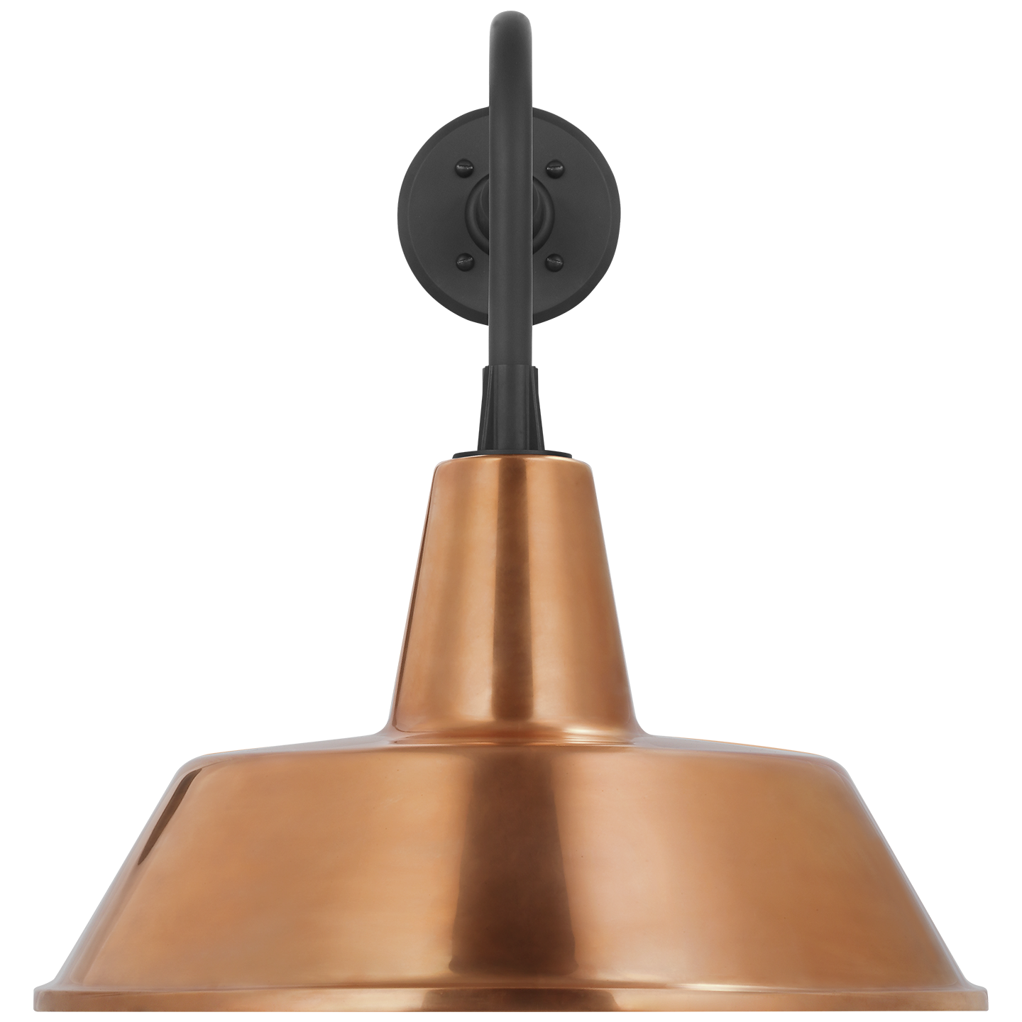 Academy 20" Rex Barn Light | Matte Black | 16 | 16" Soft Copper Bowers Shade